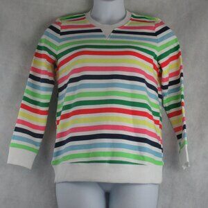 Charter Club Women's Crewneck Lounge Fleece Top, Multicolor Stripe